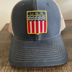 USA Flag Patch Trucker Hat